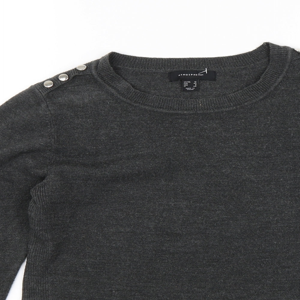 Womens UK Size 12 Atmosphere Grey Pullover Jumper