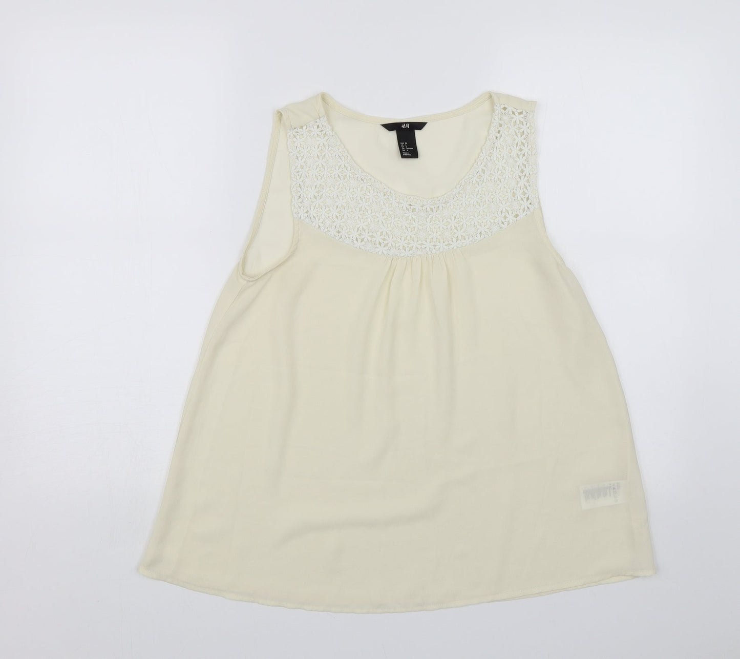 Womens UK Size 8 H&M Ivory Basic Blouse