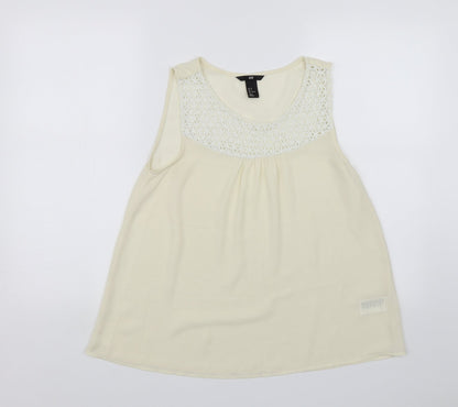 Womens UK Size 8 H&M Ivory Basic Blouse