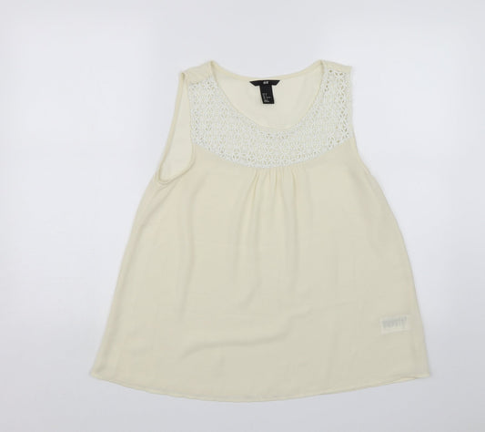 Womens UK Size 8 H&M Ivory Basic Blouse
