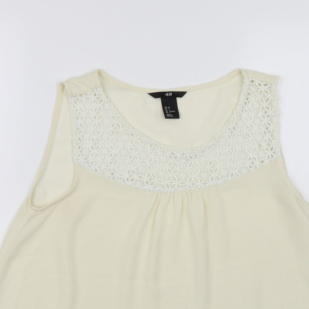 Womens UK Size 8 H&M Ivory Basic Blouse