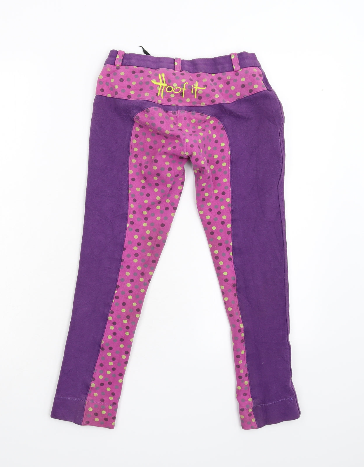 Hoof It Girls Purple Polka Dot   Trousers Size 2 Years - Jodhpurs