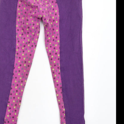 Hoof It Girls Purple Polka Dot   Trousers Size 2 Years - Jodhpurs