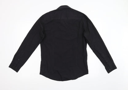 Taylor & Wright Mens Black    Button-Up Size 15