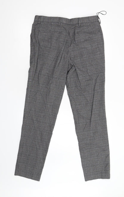 M&S Womens Grey Check  Trousers  Size 32 L30 in