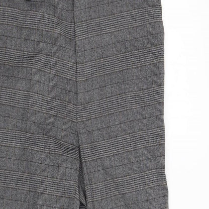 M&S Womens Grey Check  Trousers  Size 32 L30 in
