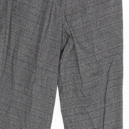 M&S Womens Grey Check  Trousers  Size 32 L30 in