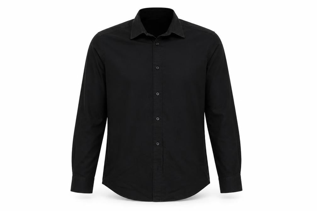 Mens UK Size 15 Taylor & Wright Black  Button-Up Long Sleeve Casual Shirt