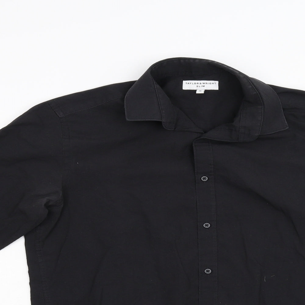 Taylor & Wright Mens Black    Button-Up Size 15