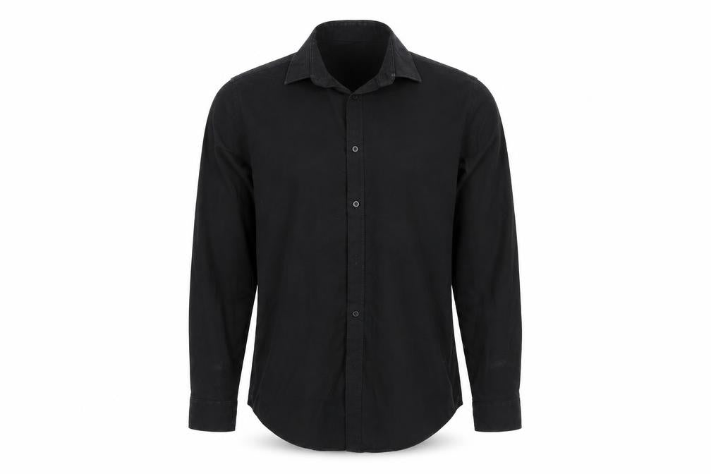 Mens UK Size 15 Taylor & Wright Black  Button-Up Long Sleeve Casual Shirt