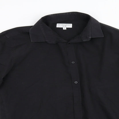 Taylor & Wright Mens Black    Button-Up Size 15