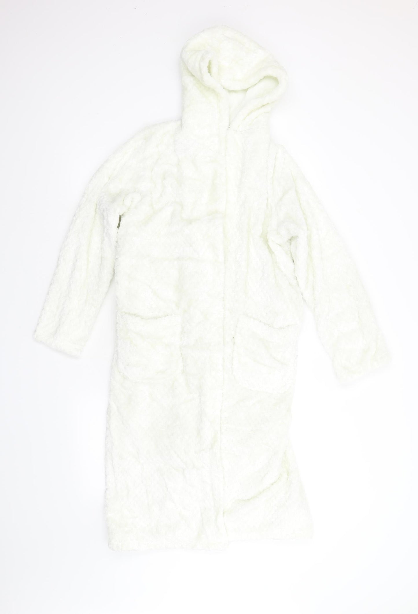 m&s Girls White  Fleece  Gown Size 11-12 Years