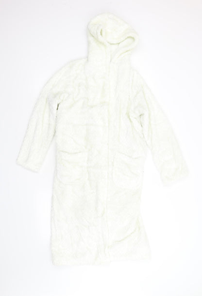 m&s Girls White  Fleece  Gown Size 11-12 Years