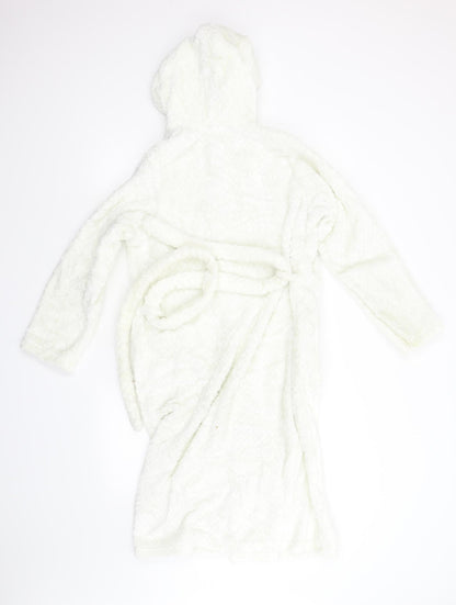 m&s Girls White  Fleece  Gown Size 11-12 Years