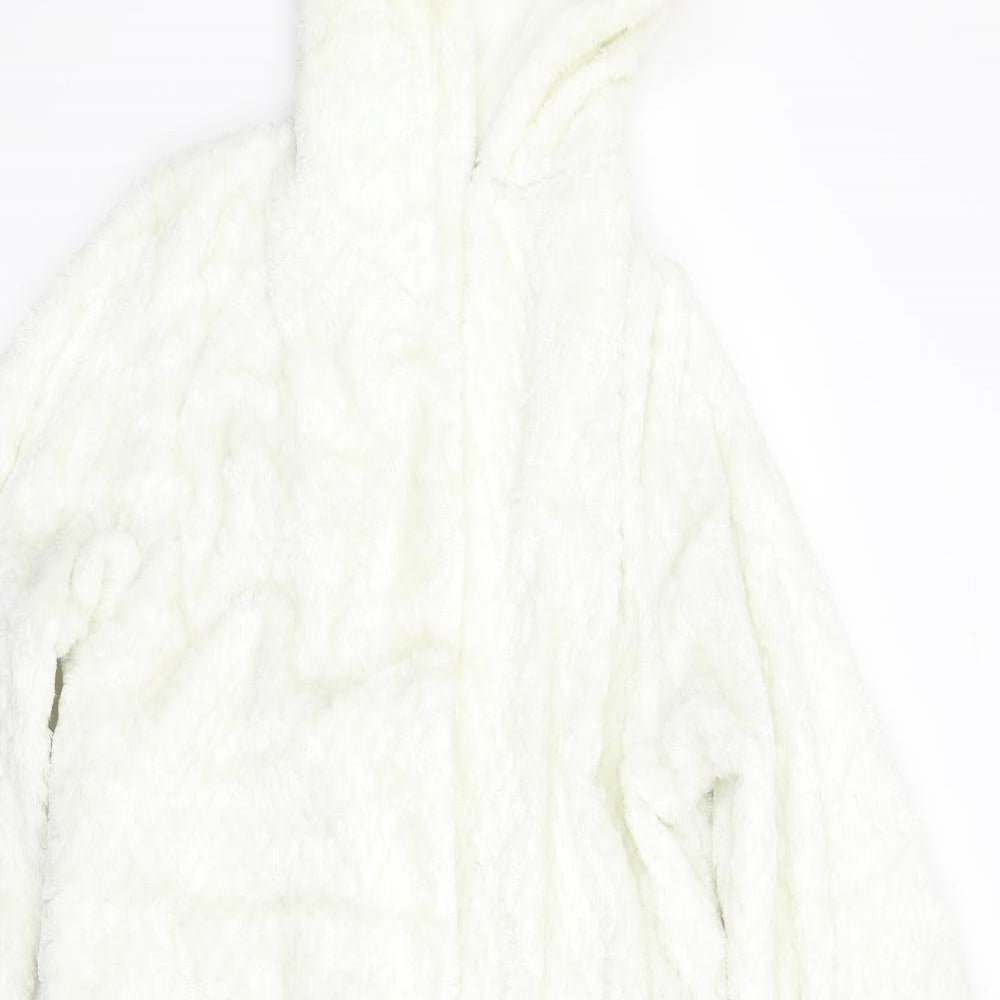 m&s Girls White  Fleece  Gown Size 11-12 Years