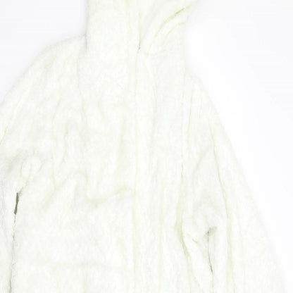 m&s Girls White  Fleece  Gown Size 11-12 Years