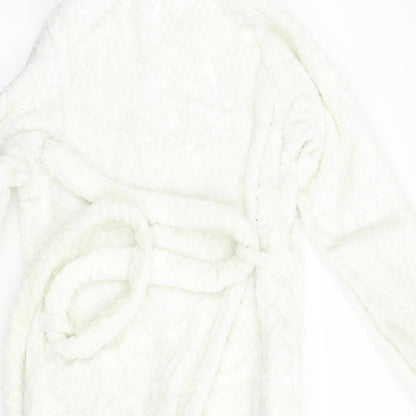 m&s Girls White  Fleece  Gown Size 11-12 Years