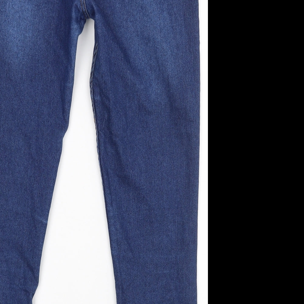 PRETTYLITTLETHING Womens Blue   Straight Jeans Size 10 L27 in