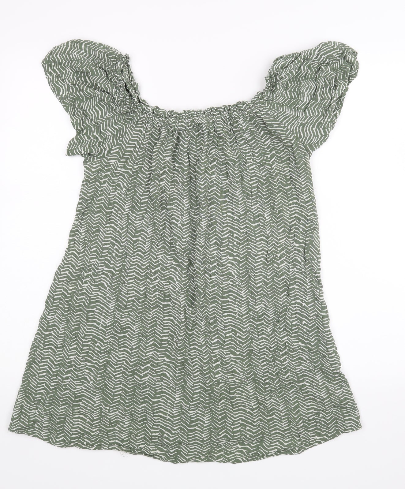 Primark Womens Green Animal Print  Basic Blouse Size 14