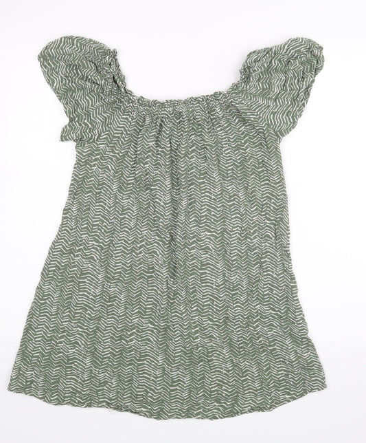 Primark Womens Green Animal Print  Basic Blouse Size 14