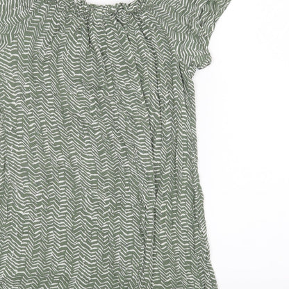 Primark Womens Green Animal Print  Basic Blouse Size 14