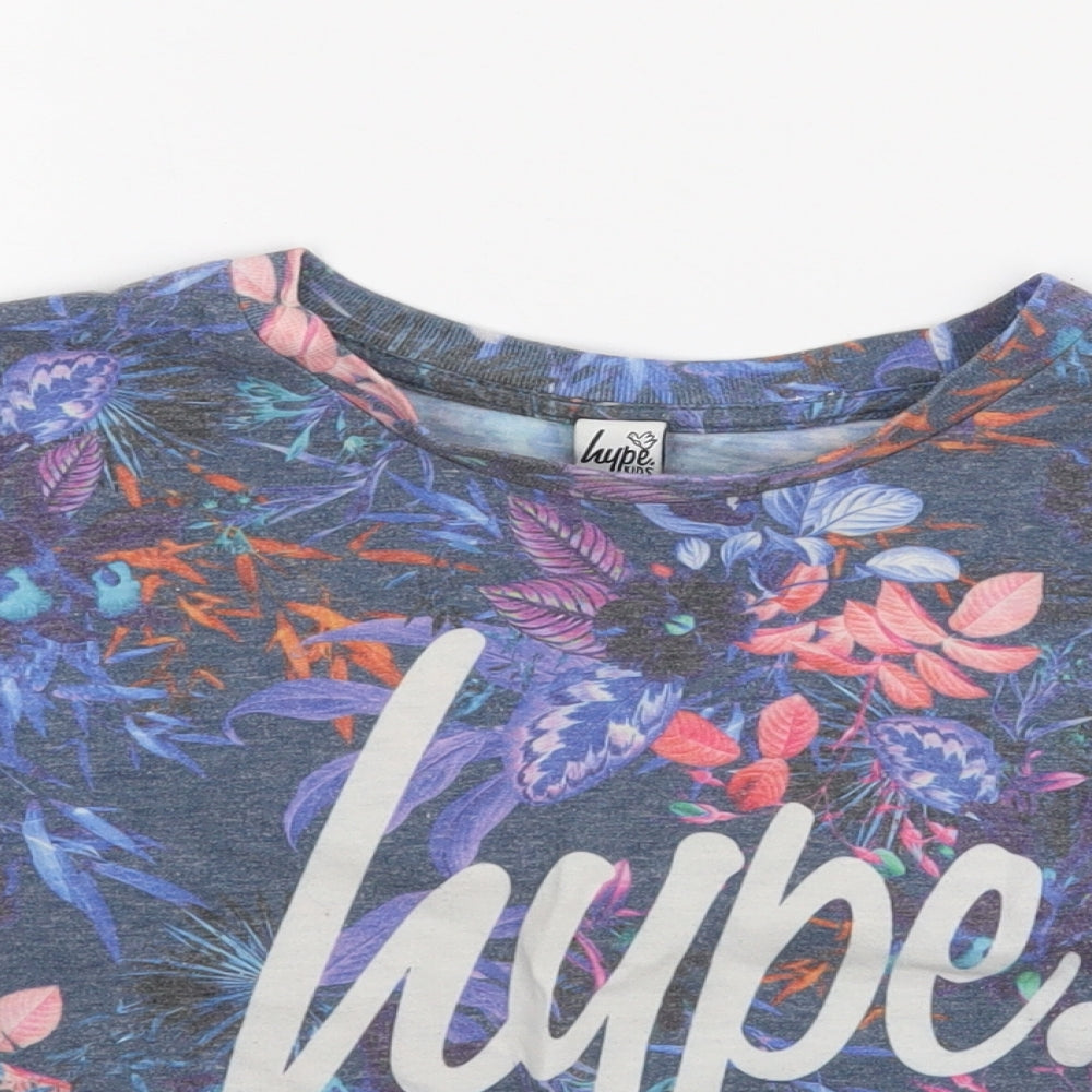 Hype Girls Multicoloured Floral  Pullover T-Shirt Size 13 Years