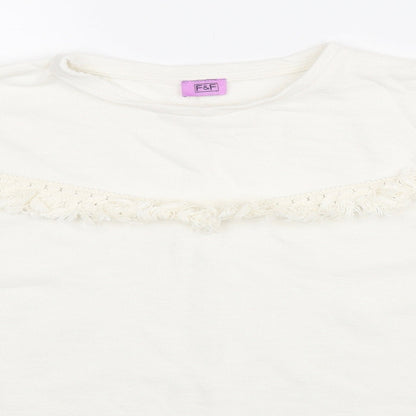 F&F Girls White  Rayon  Jumper Size 11-12 Years