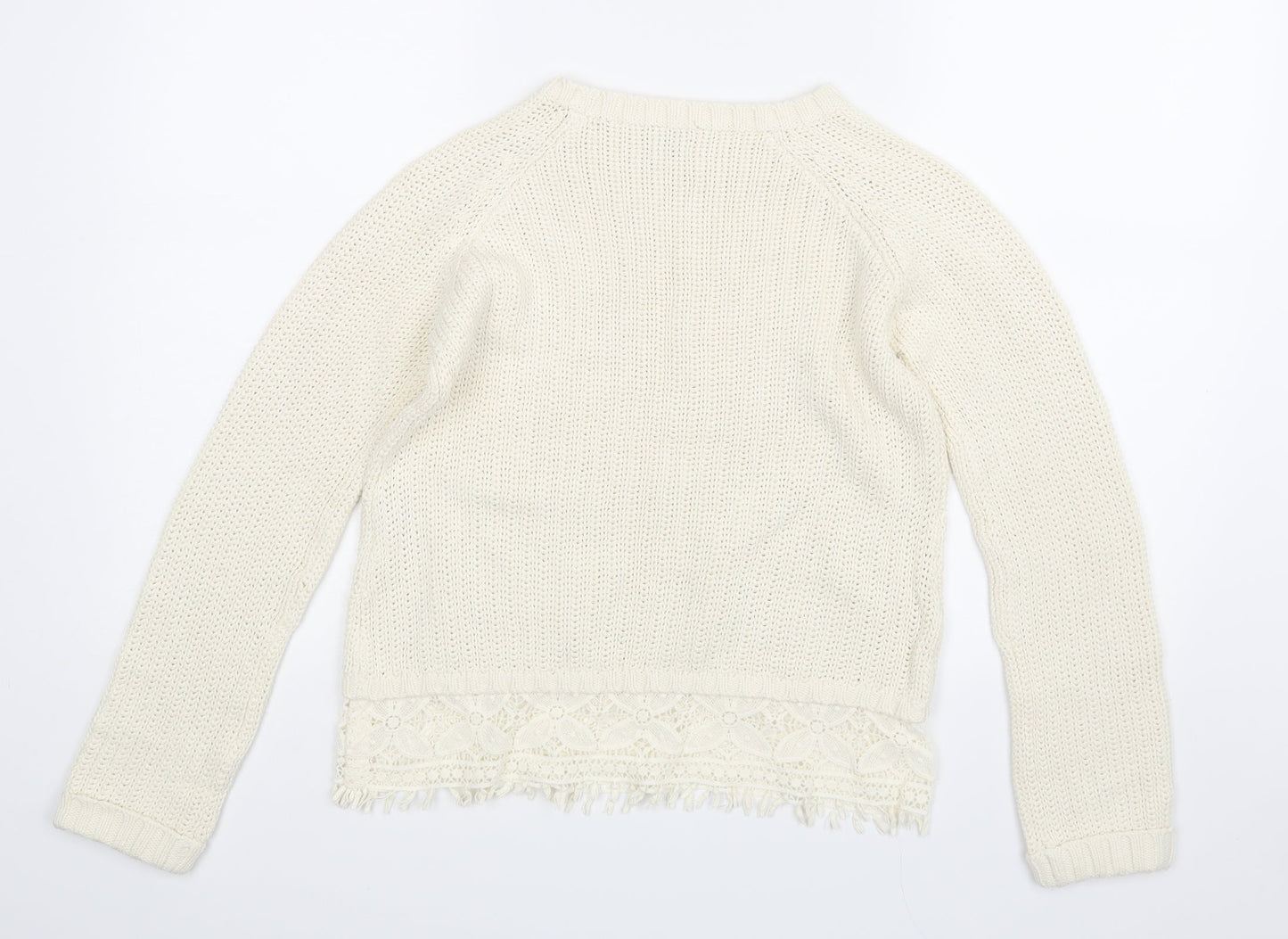 F&F Girls White   Pullover Jumper Size 12-13 Years