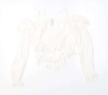Womens UK Size 10 Divided White Basic Blouse