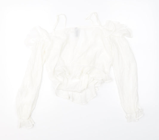 Womens UK Size 10 Divided White Basic Blouse