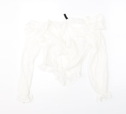 Womens UK Size 10 Divided White Basic Blouse
