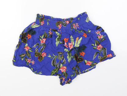 New Look Womens Blue Floral  Culotte Shorts Size 8