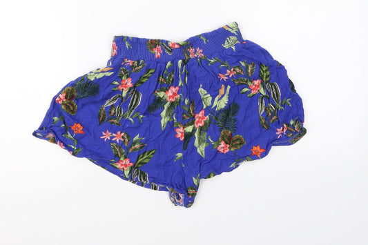 New Look Womens Blue Floral  Culotte Shorts Size 8