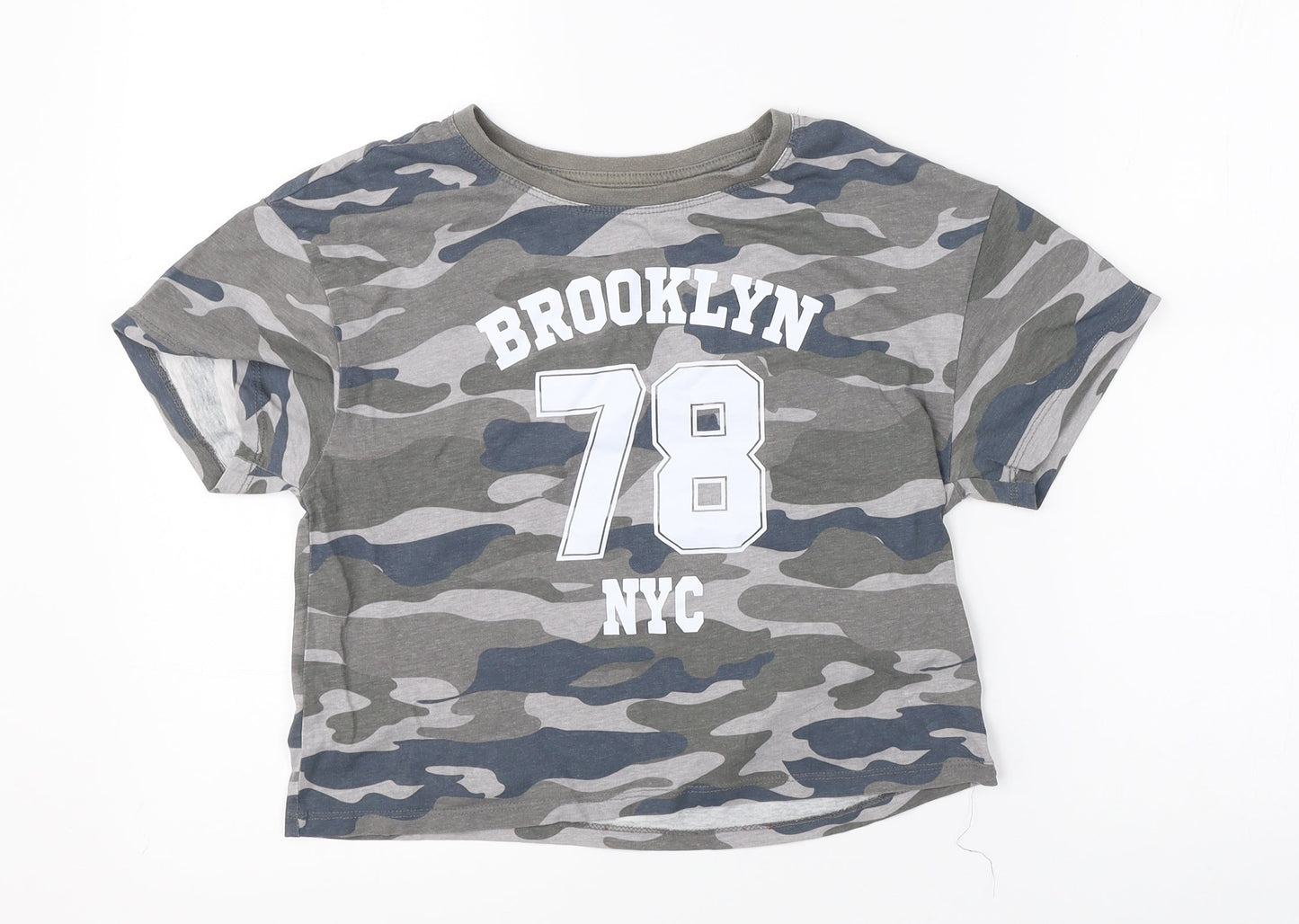 Primark Boys Green Camouflage  Basic T-Shirt Size 11-12 Years