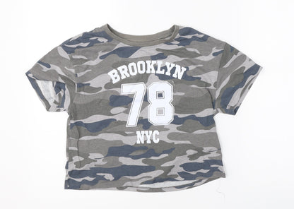 Primark Boys Green Camouflage  Basic T-Shirt Size 11-12 Years