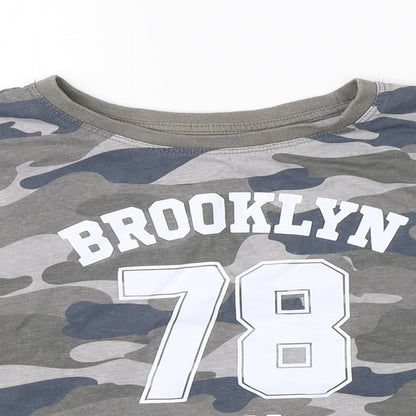 Primark Boys Green Camouflage  Basic T-Shirt Size 11-12 Years