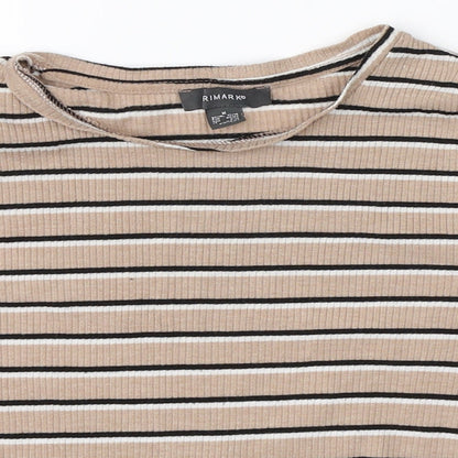 Primark Womens Beige Striped  Basic T-Shirt Size M