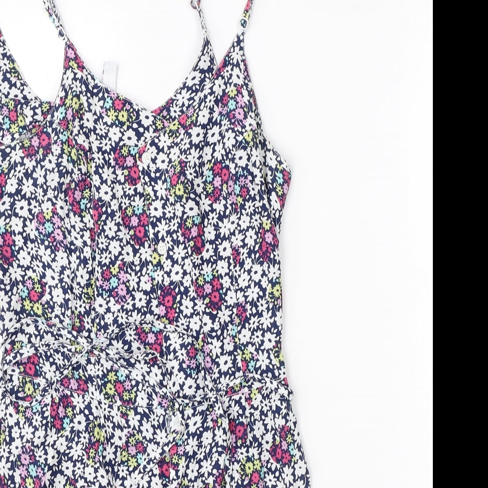 Henry Holland Womens White Floral  Playsuit One-Piece Size 8