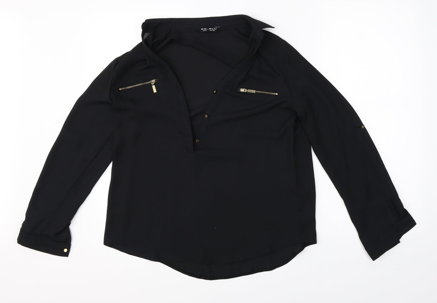 Womens UK Size 6 Select Black Basic Blouse