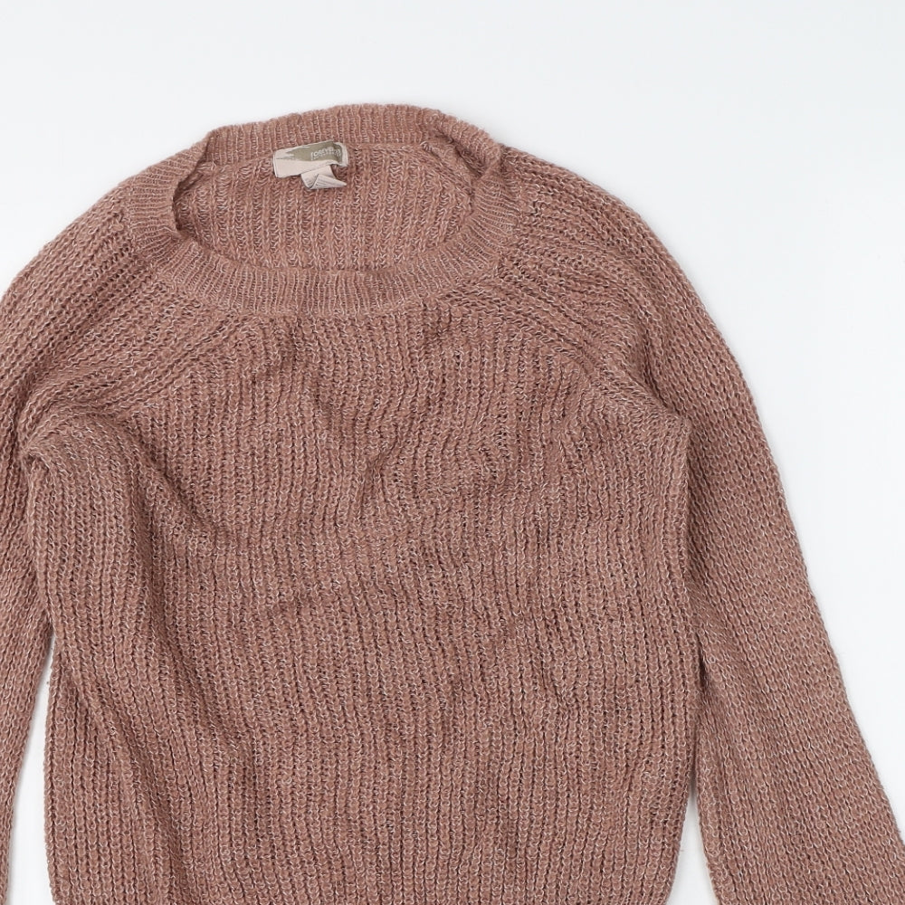 FOREVER 21 Womens Pink  Knit Pullover Jumper Size M
