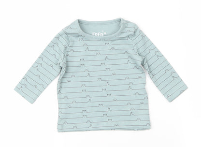 Fred & Flo Baby Green Animal Print  Basic T-Shirt Size 0-3 Months  - Bears, Whales, Seals