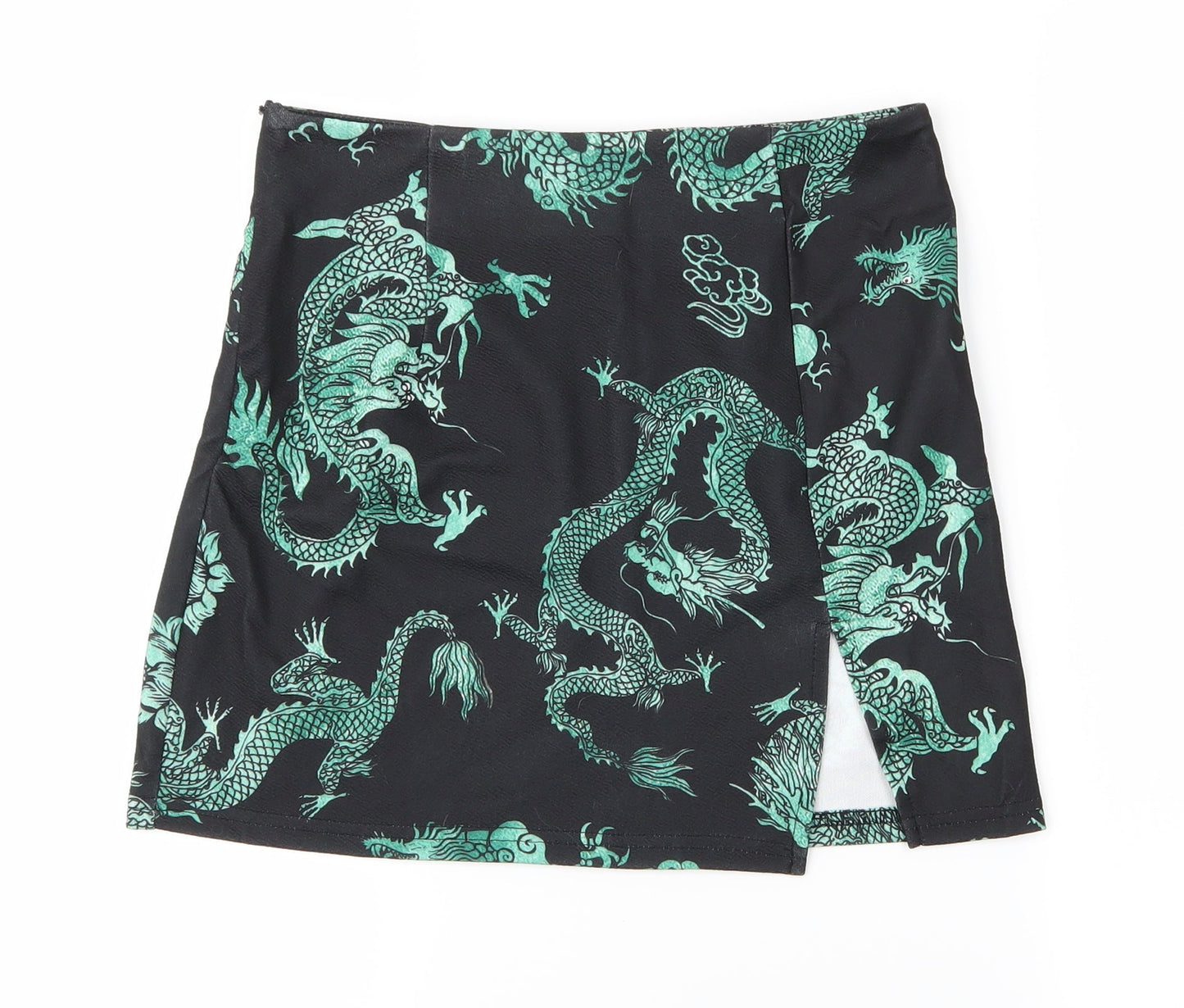 SheIn Womens Black Animal Print  Wrap Skirt Size S  - Dragon