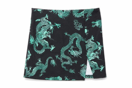 SheIn Womens Black Animal Print  Wrap Skirt Size S  - Dragon