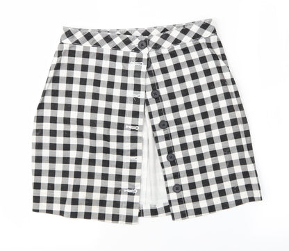 H&M Womens Multicoloured Check  A-Line  Size 10
