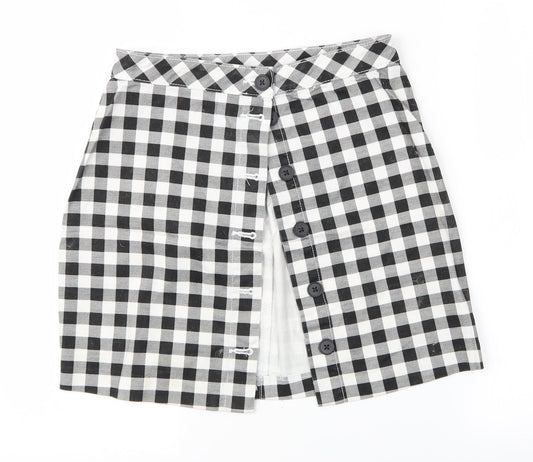 H&M Womens Multicoloured Check  A-Line  Size 10