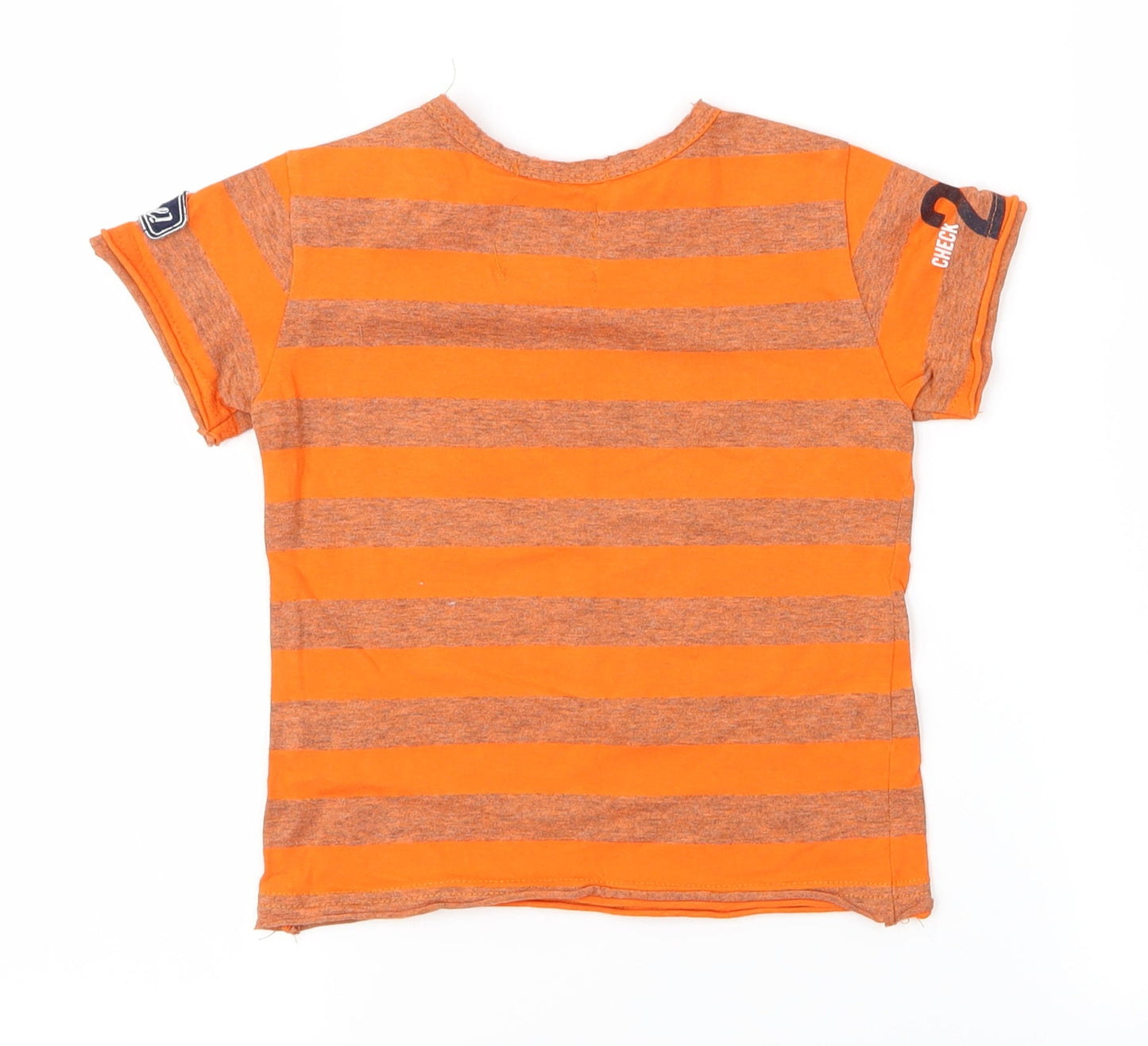 Gang Boys Orange Striped  Basic T-Shirt Size 12-18 Months