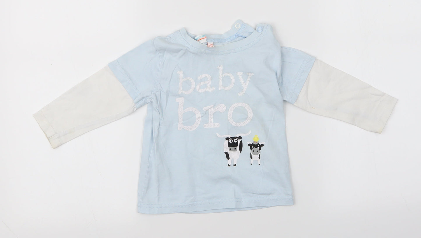Blue Zoo Boys Blue   Basic T-Shirt Size 12-18 Months  - Baby Bro