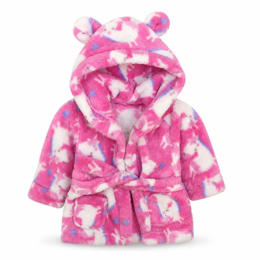 Studio Girls Pink Solid Fleece Kimono Robe Size 3-6 Months