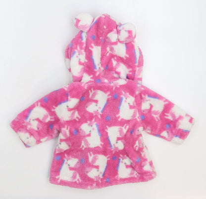 Studio Girls Pink Solid Fleece Kimono Robe Size 3-6 Months