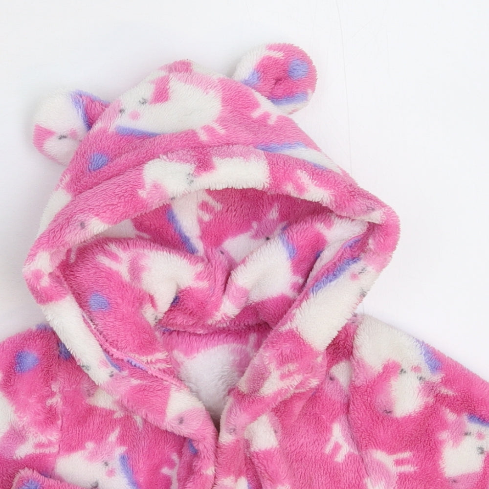 Studio Girls Pink Solid Fleece Kimono Robe Size 3-6 Months